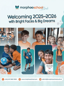 Feed tile: Welcoming 2025 to 2026 with bright faces and big dreams, a collage of children's portraits on pale blue